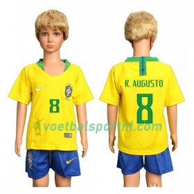 Brazilië R.Augusto 8 Kind Thuis Tenue WK voetbal 2018